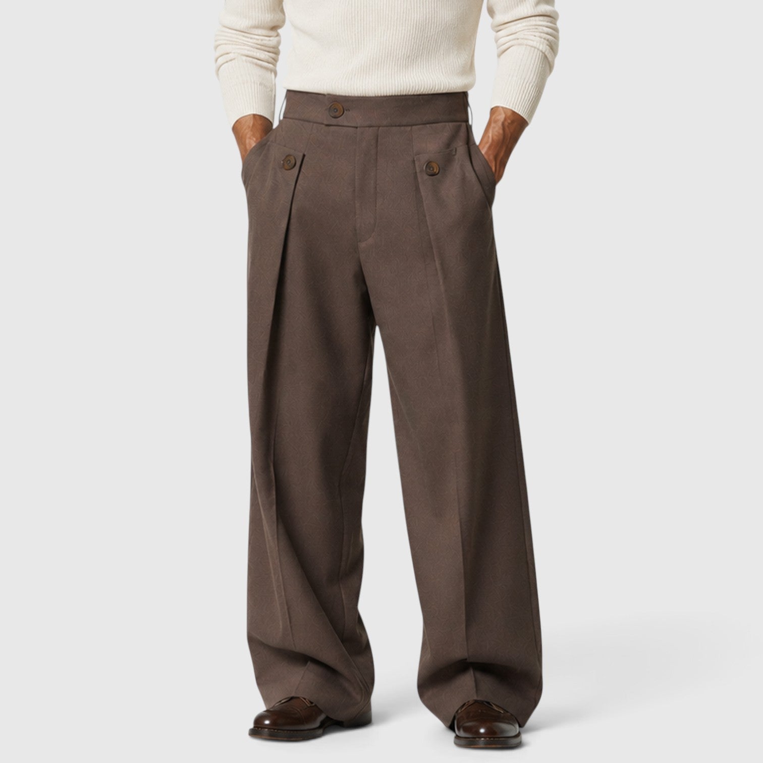 Monvaline | Men’s Anti-Wrinkle Straight Leg Trousers for Casual Wear