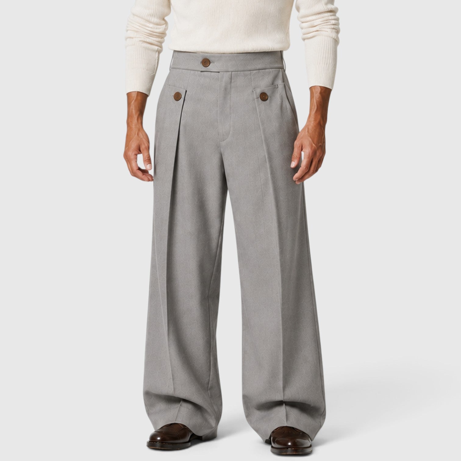 Monvaline | Men’s Anti-Wrinkle Straight Leg Trousers for Casual Wear
