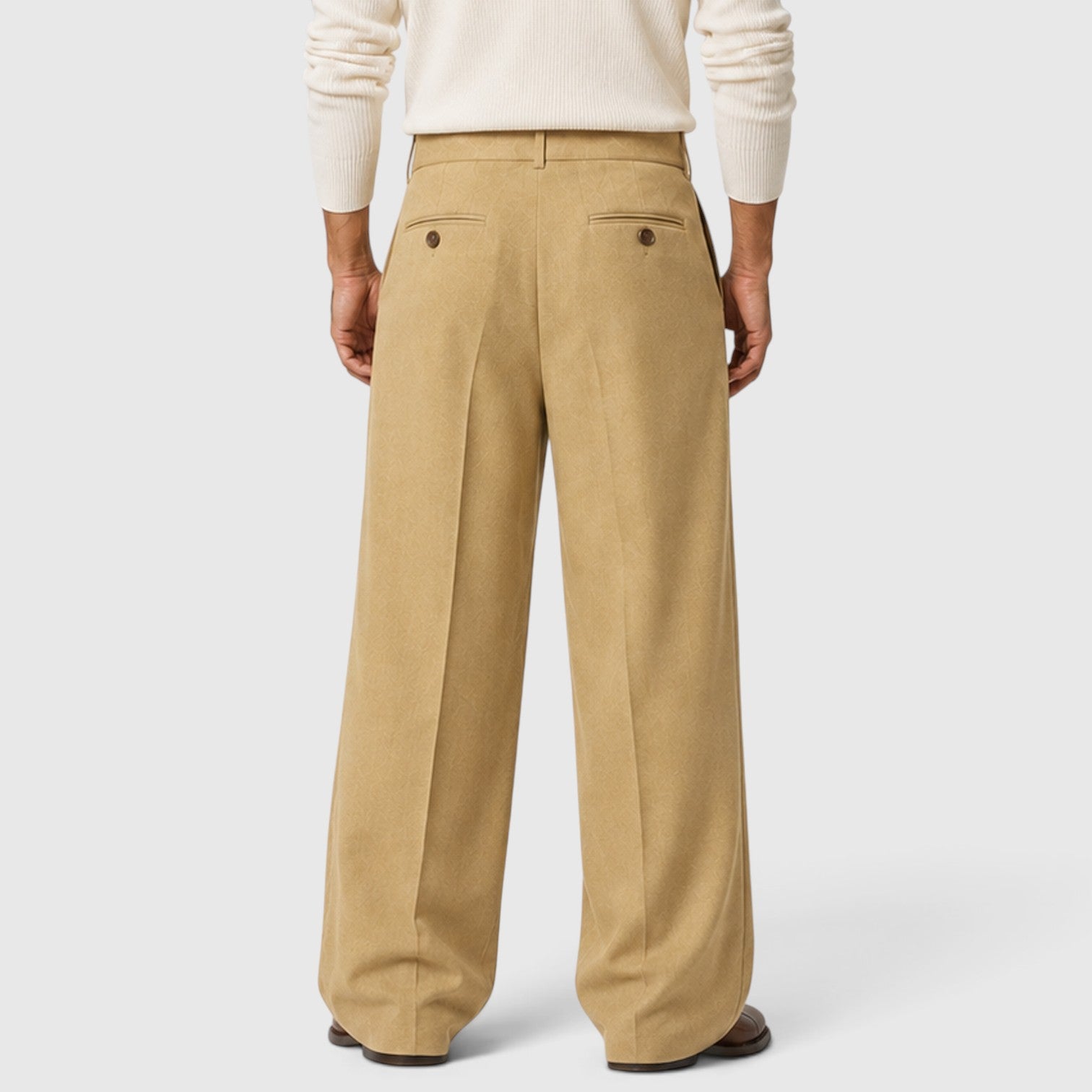 Monvaline | Men’s Anti-Wrinkle Straight Leg Trousers for Casual Wear