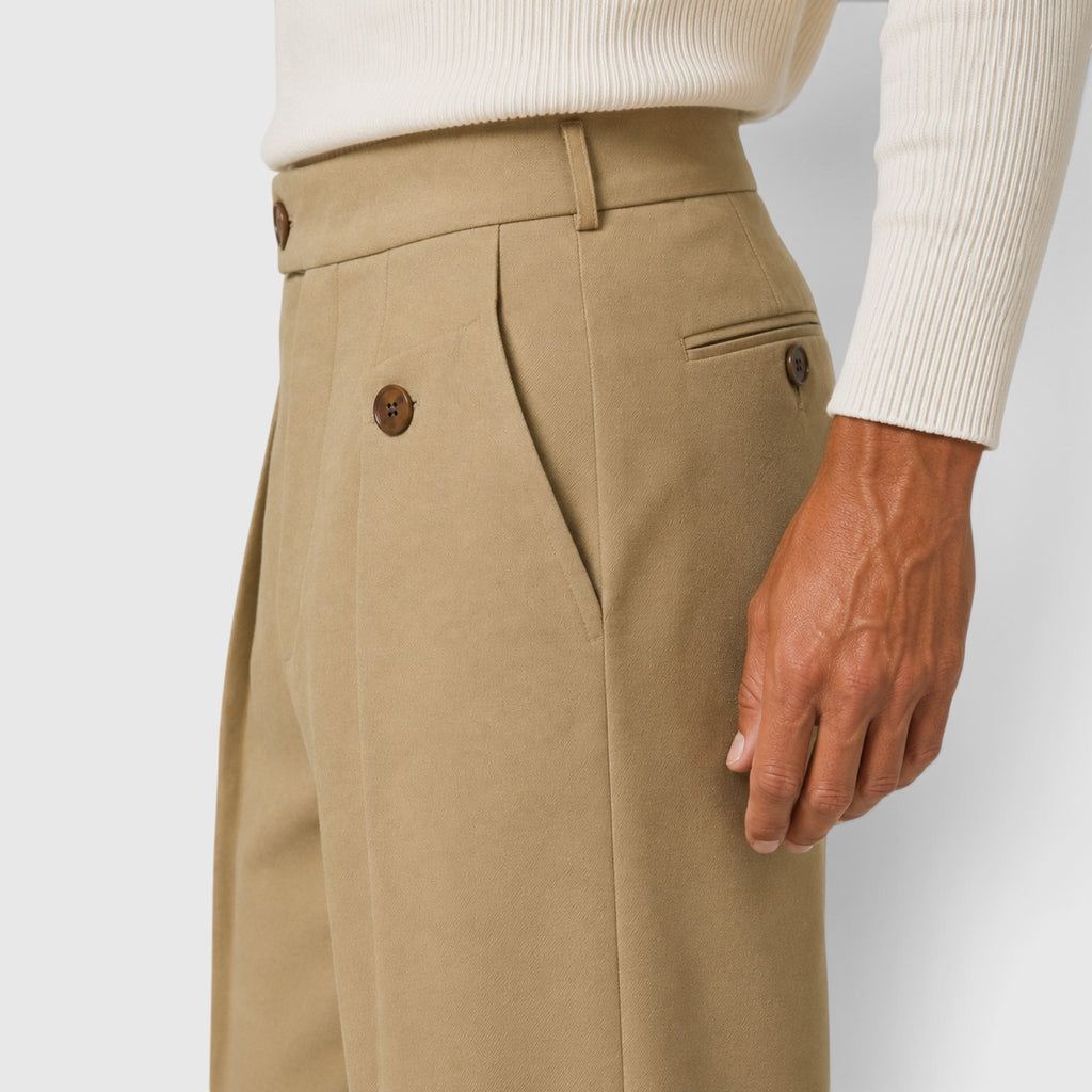 Monvaline | Men’s Anti-Wrinkle Straight Leg Trousers for Casual Wear
