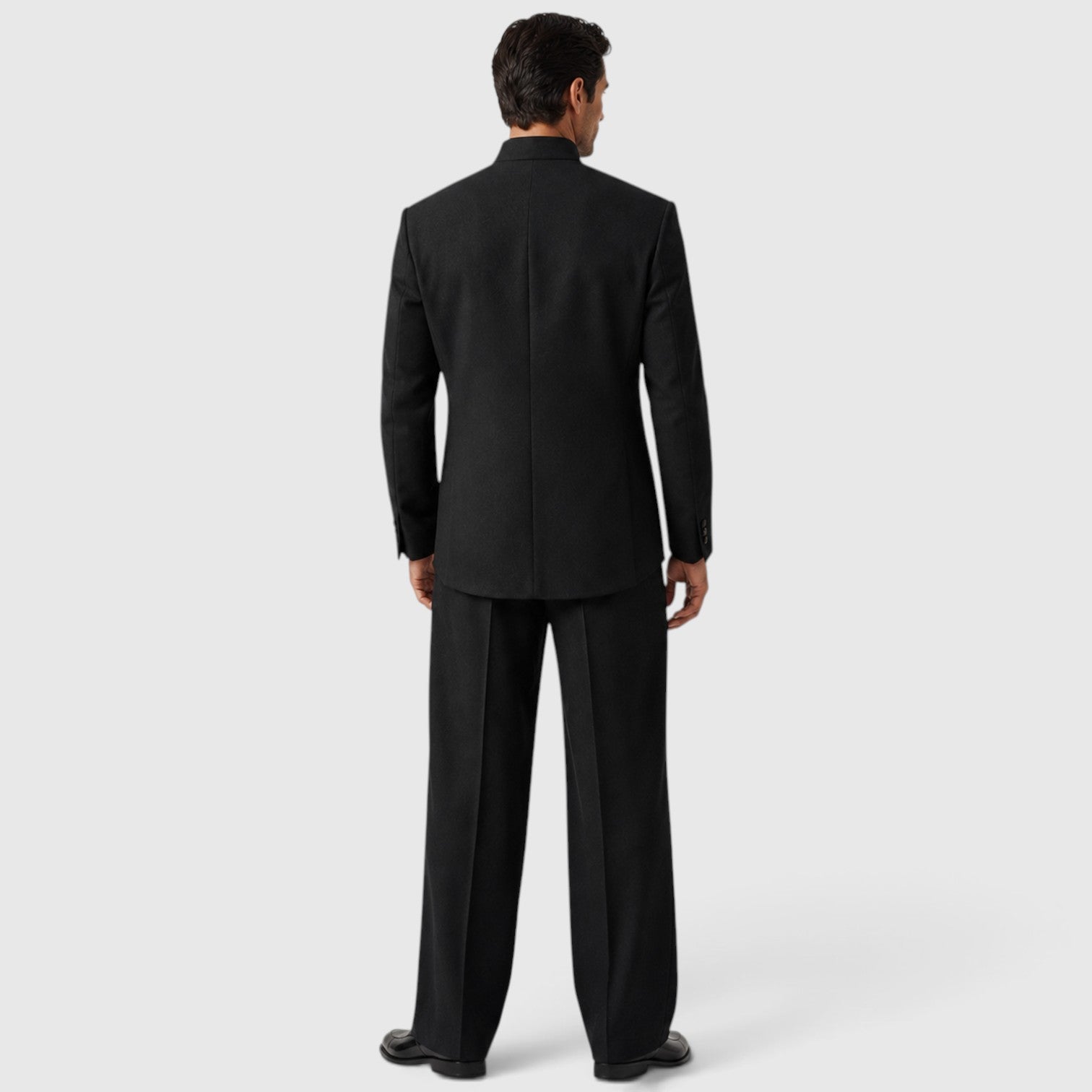 Monvaline | Men’s Asymmetric Mandarin Collar Jacket & Trousers Set