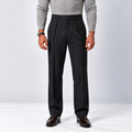 Monvaline | Men’s Black Wide-Leg Trousers with Side Pockets