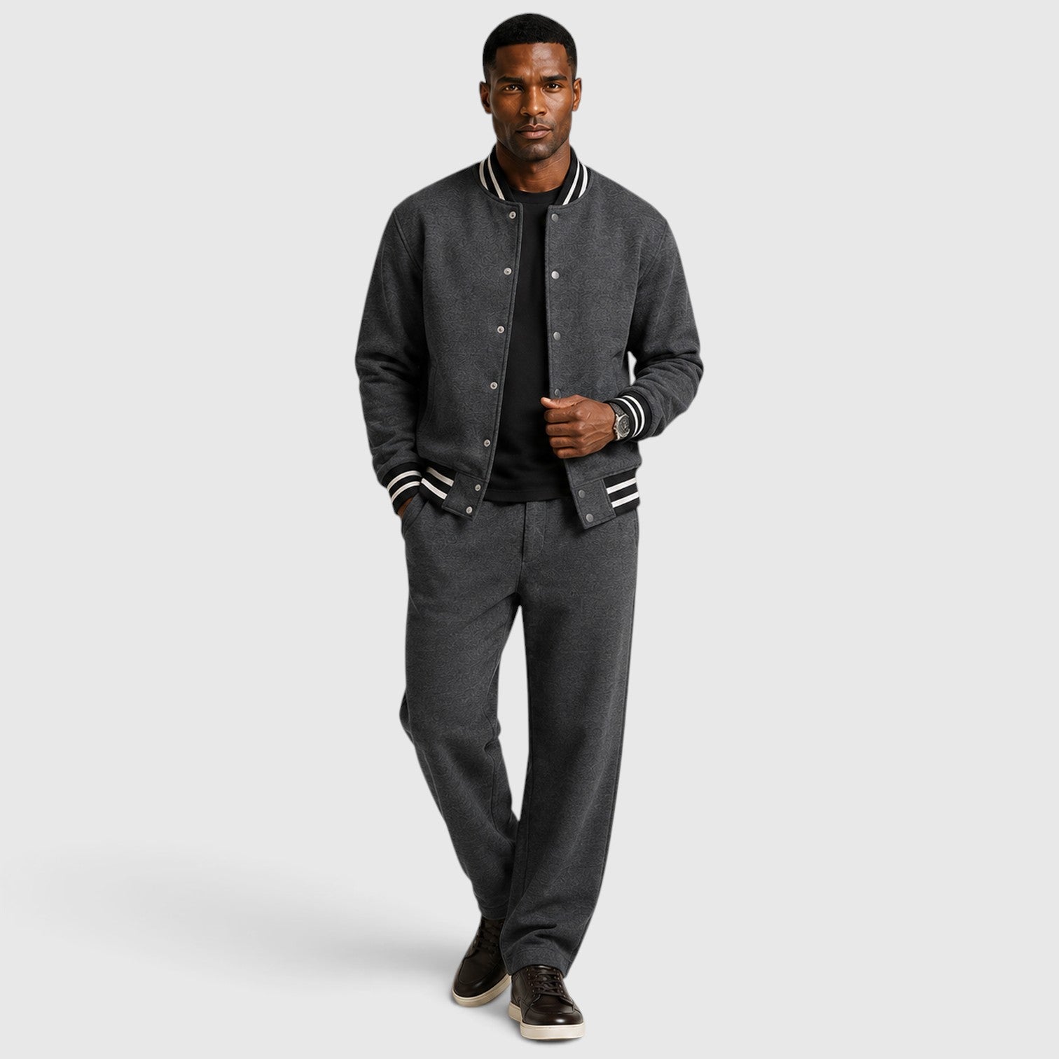 Monvaline | Men’s Bomber Jacket & Trousers Two-Piece Set