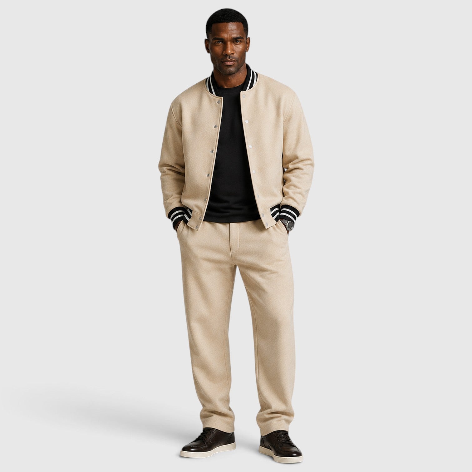Monvaline | Men’s Bomber Jacket & Trousers Two-Piece Set