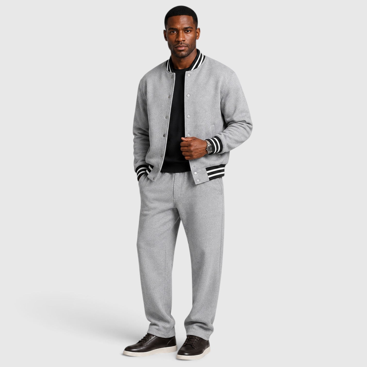 Monvaline | Men’s Bomber Jacket & Trousers Two-Piece Set