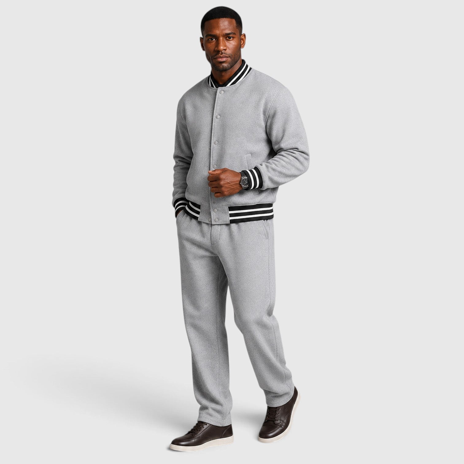 Monvaline | Men’s Bomber Jacket & Trousers Two-Piece Set