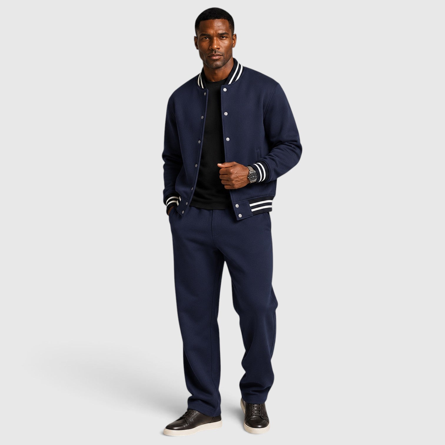Monvaline | Men’s Bomber Jacket & Trousers Two-Piece Set