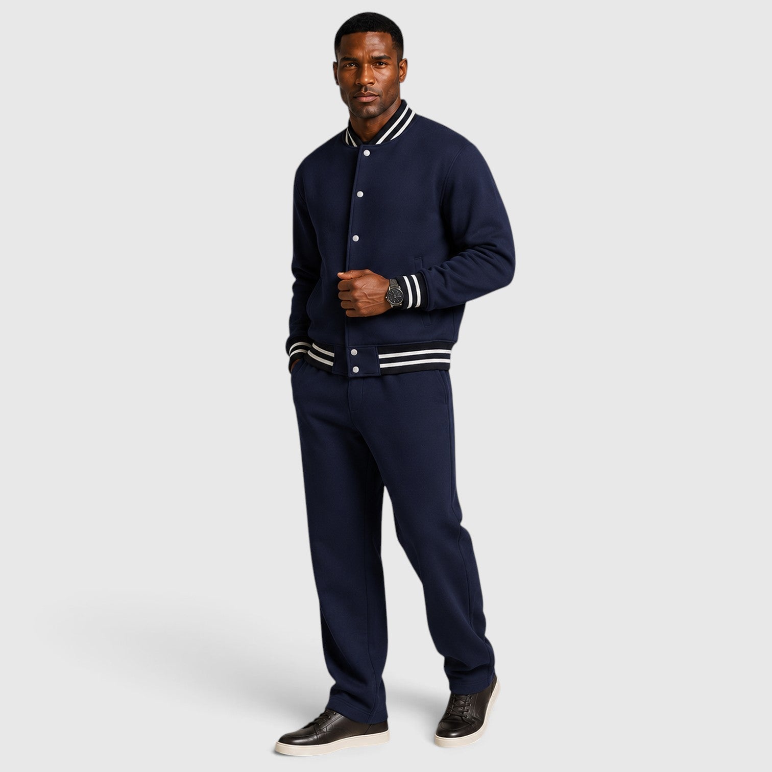 Monvaline | Men’s Bomber Jacket & Trousers Two-Piece Set