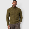 Monvaline | Men’s Cable Knit Turtleneck Jumper for Classic Casual Style