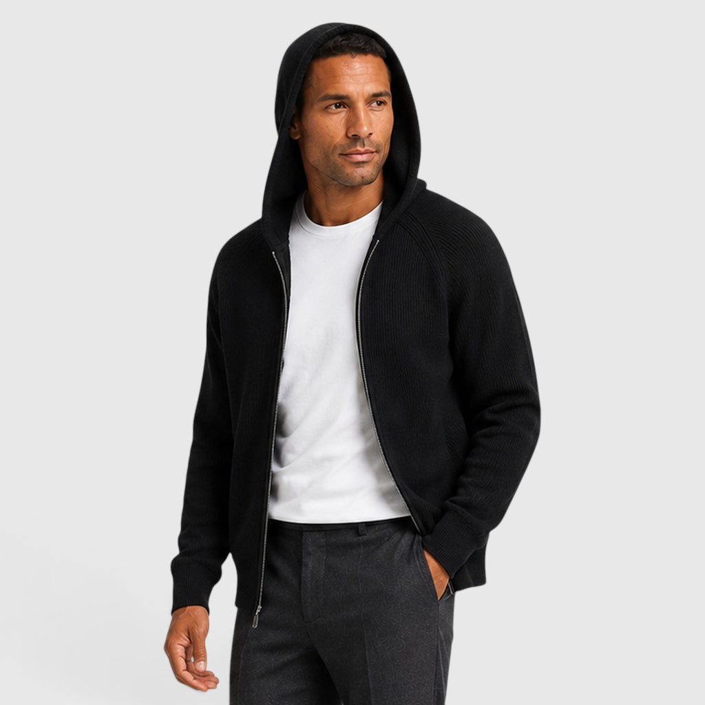 Monvaline | Men’s Cashmere Hooded Sweater – Loose Fit Pullover