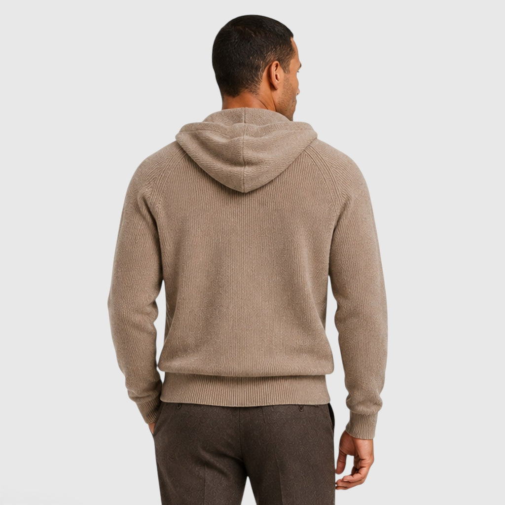 Monvaline | Men’s Cashmere Hooded Sweater – Loose Fit Pullover