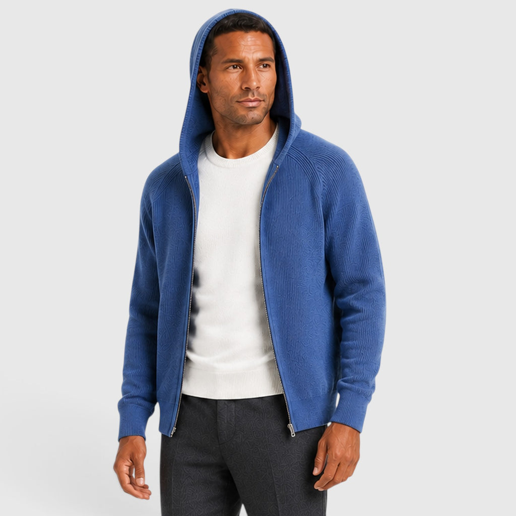 Monvaline | Men’s Cashmere Hooded Sweater – Loose Fit Pullover