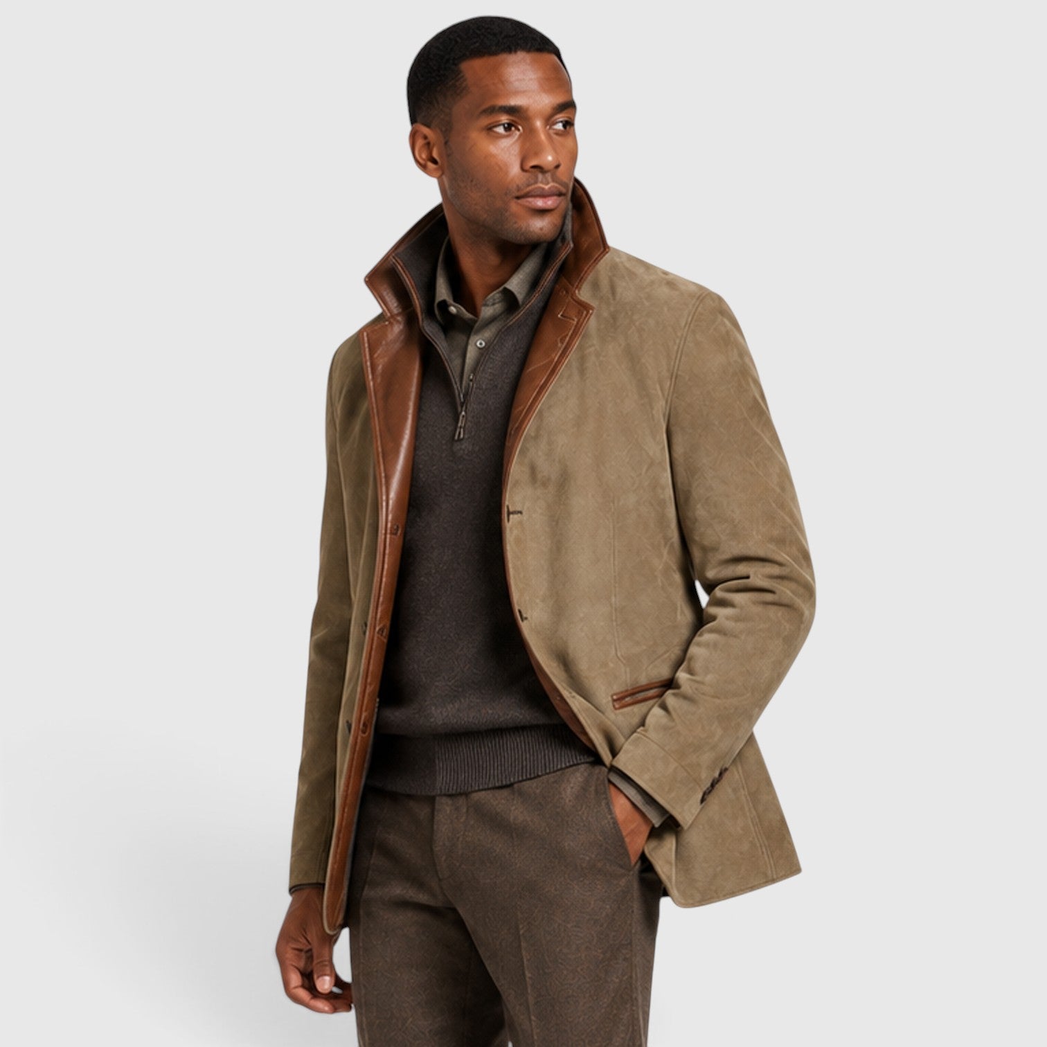 Monvaline | Men’s Casual Jacket – Workwear Coat for Smart Casual Wear