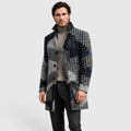 Monvaline | Men’s Checked Long Trench Coat – Tailored Fit