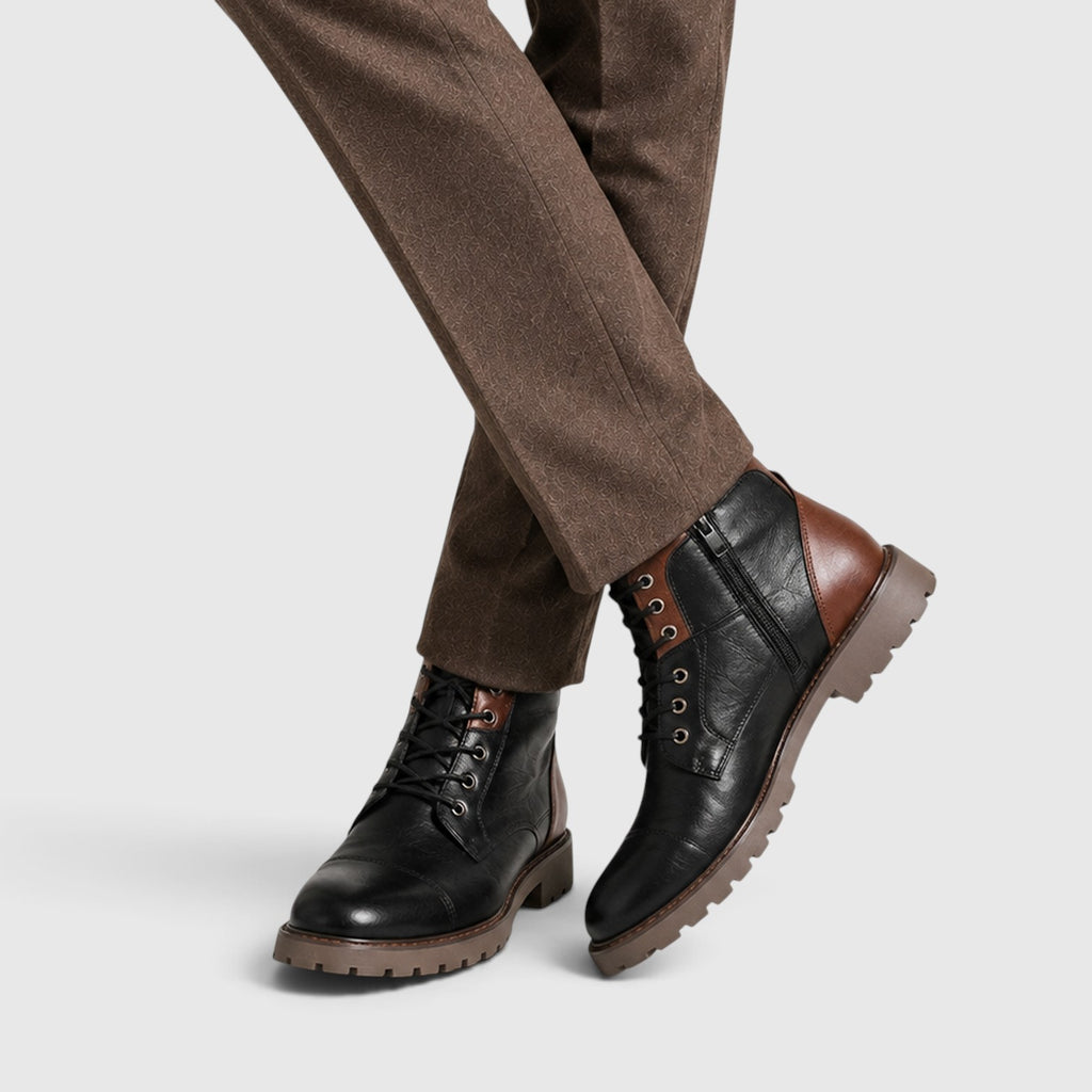 Monvaline | Men’s Classic Ankle Boots with Side Zip for Smart Casual Wear