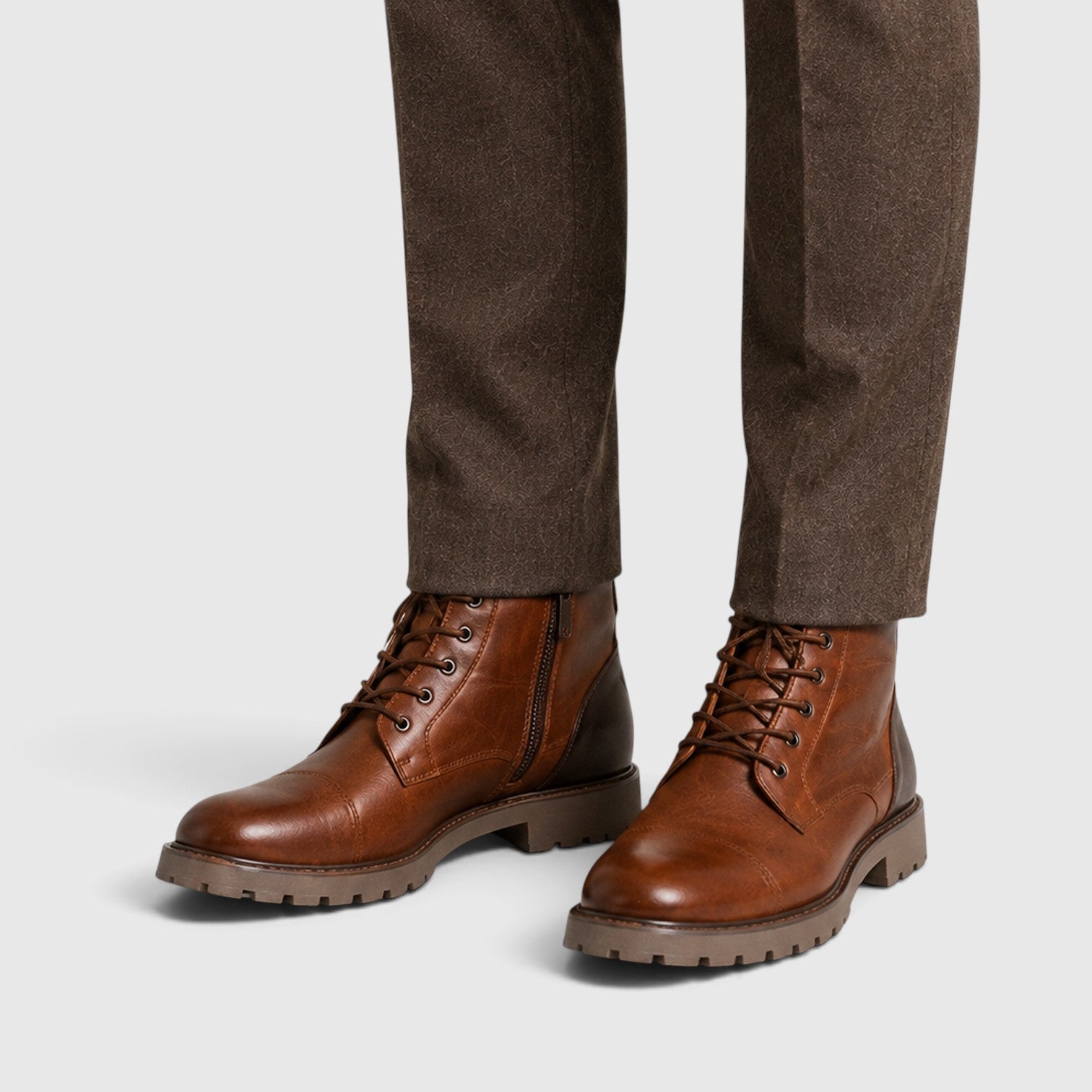 Monvaline | Men’s Classic Ankle Boots with Side Zip for Smart Casual Wear