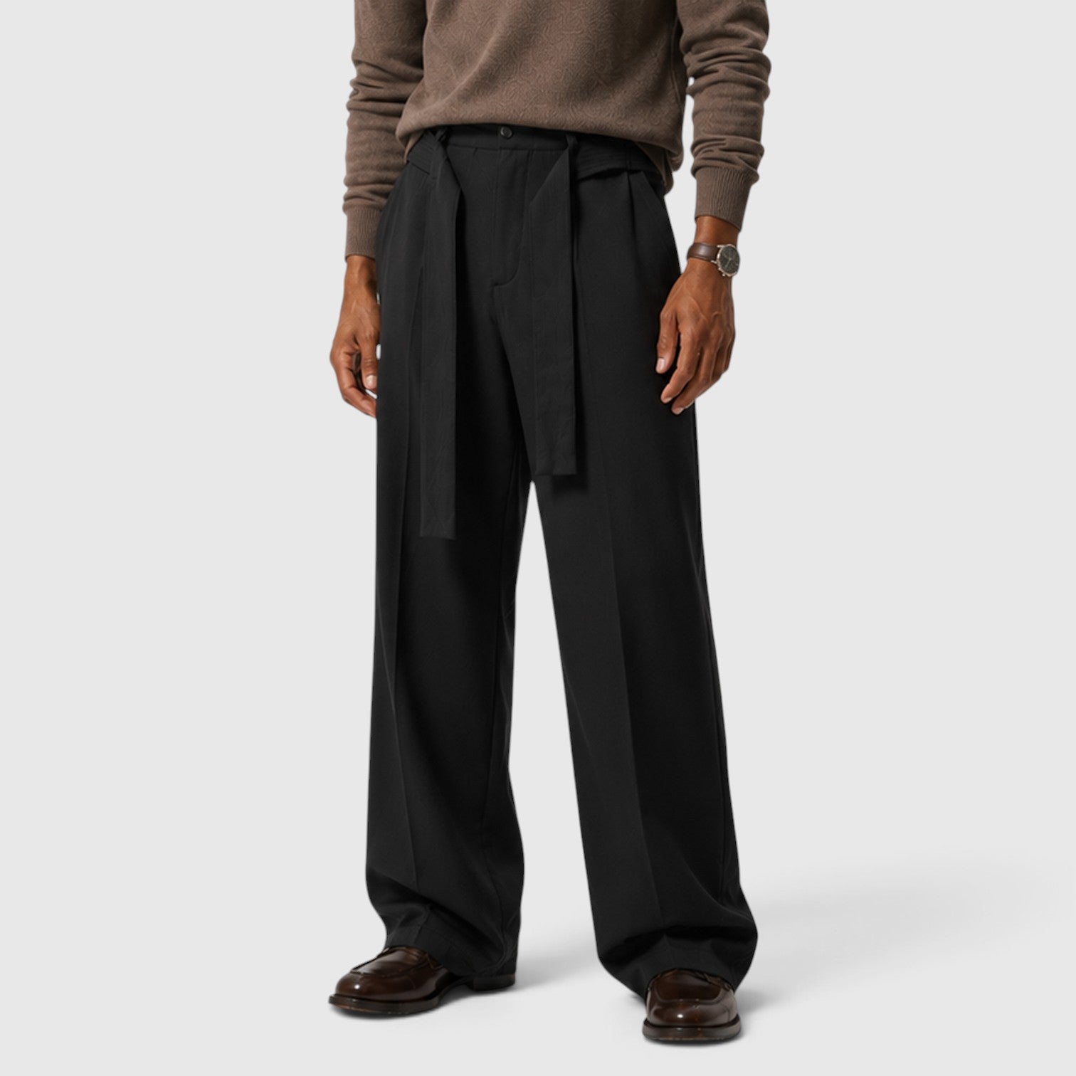 Monvaline | Men’s Classic Loose Fit Suit Trousers for Polished Style