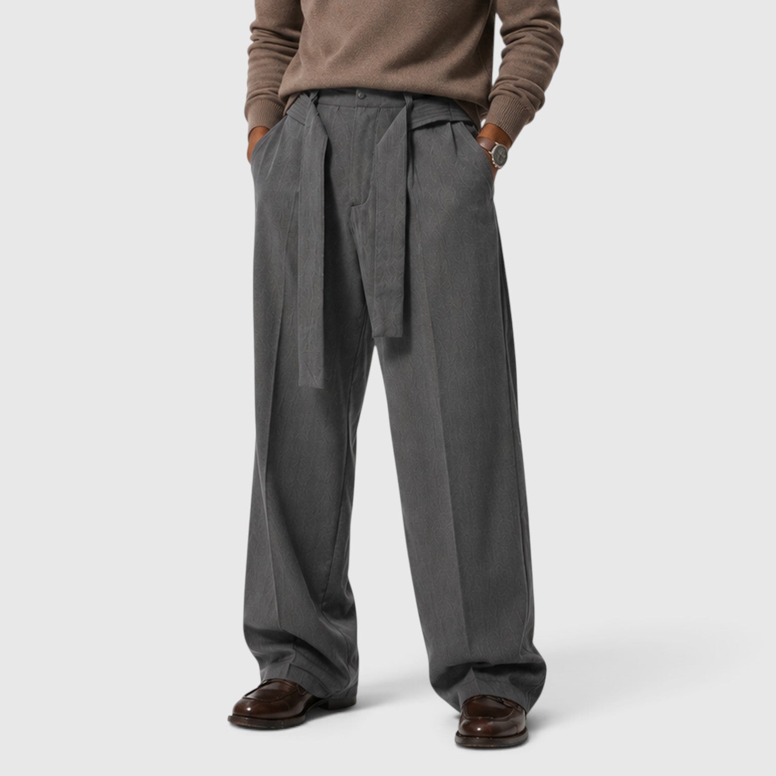 Monvaline | Men’s Classic Loose Fit Suit Trousers for Polished Style