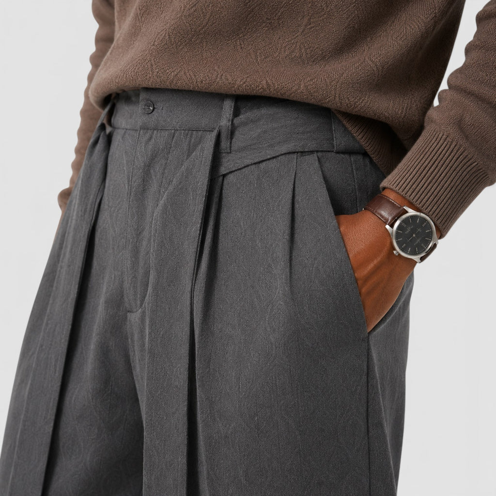 Monvaline | Men’s Classic Loose Fit Suit Trousers for Polished Style