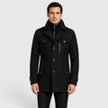 Monvaline | Men’s Classic Single Breasted Wool Blend Coat with Warm Quilted Lining