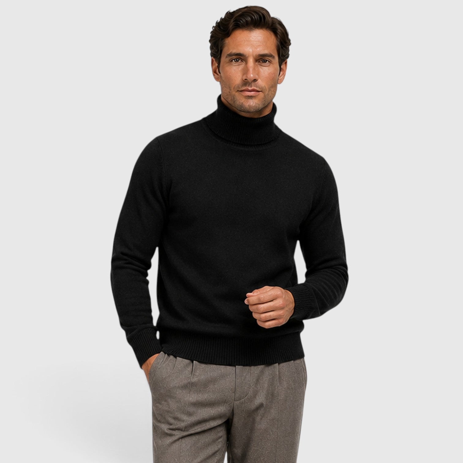 Monvaline | Men’s Classic Turtleneck Sweater for Smart Casual Outfits