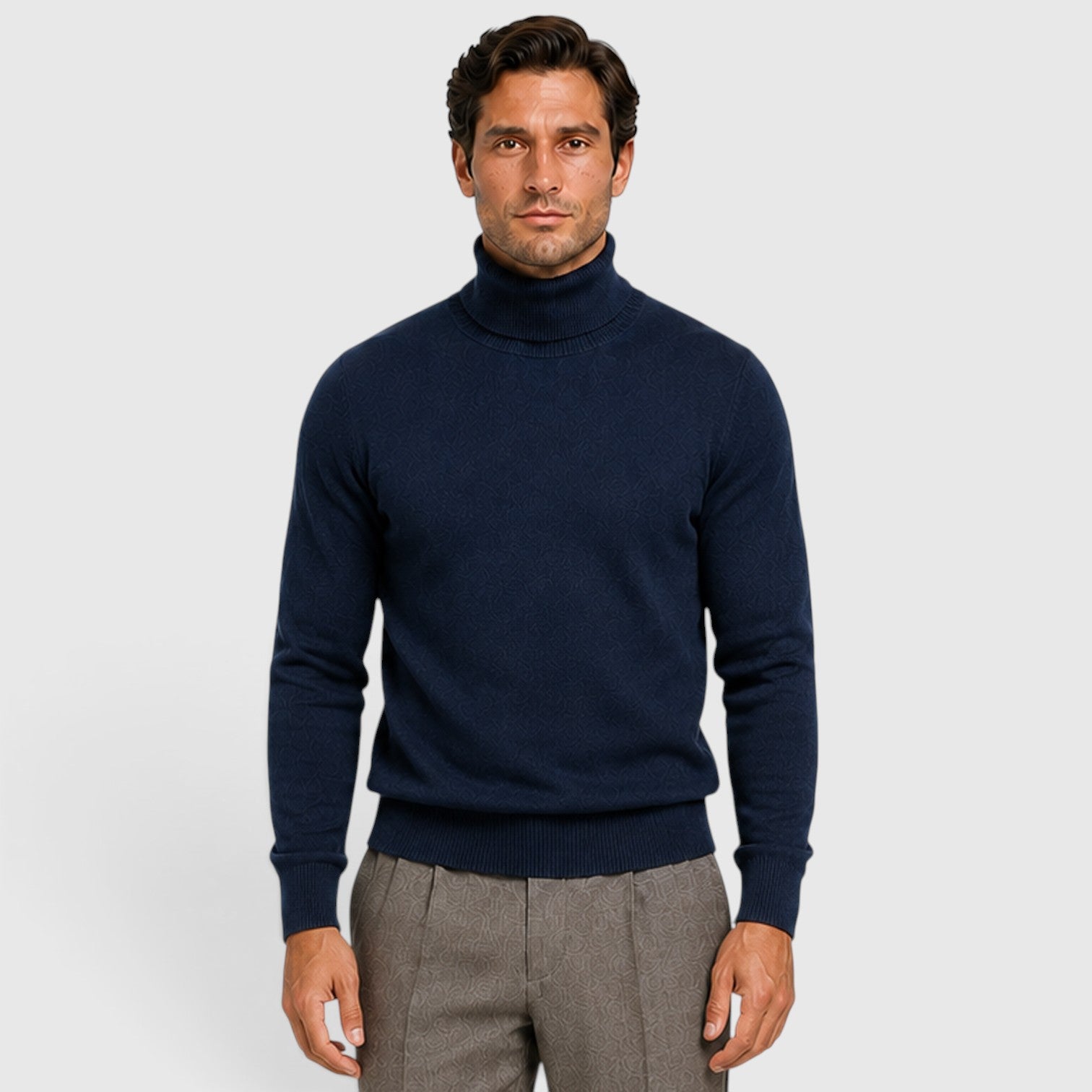 Monvaline | Men’s Classic Turtleneck Sweater for Smart Casual Outfits