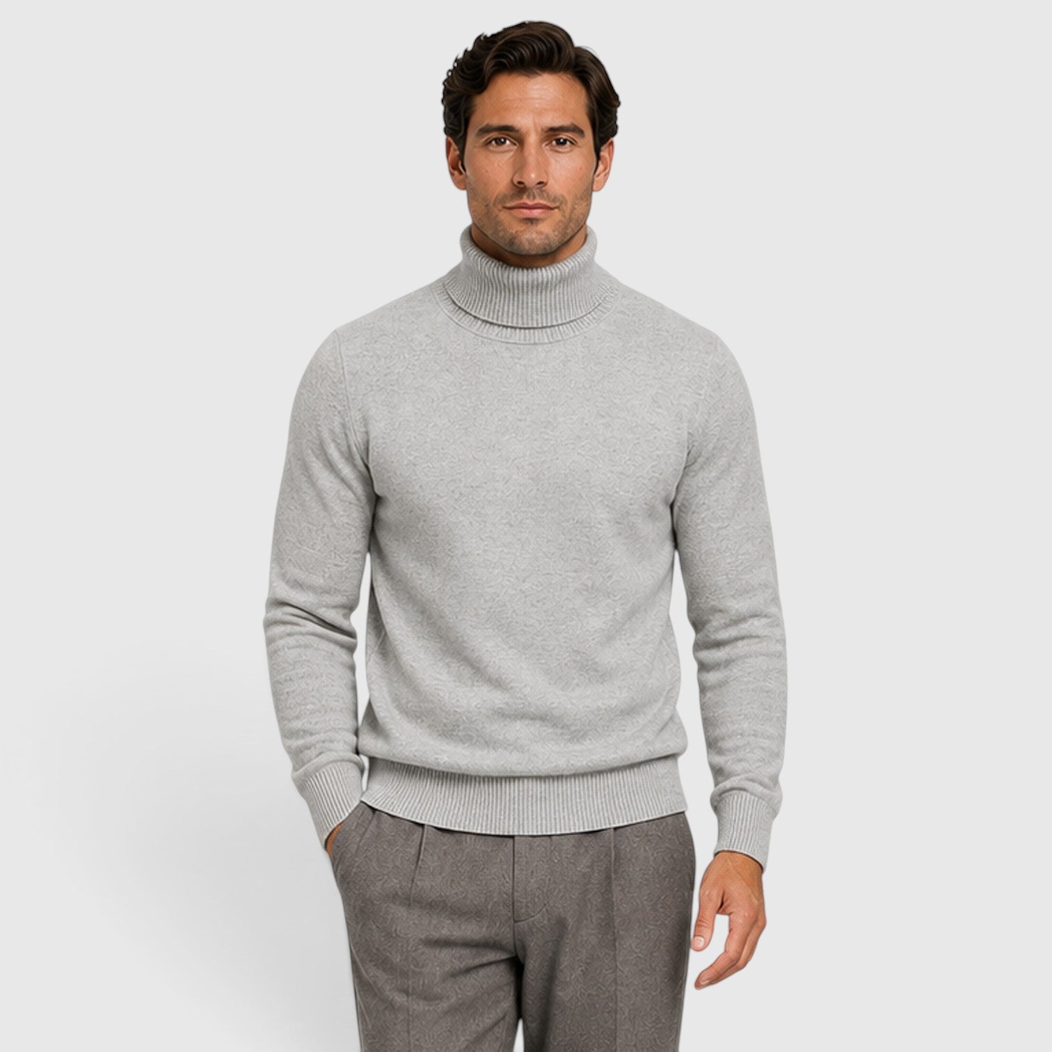 Monvaline | Men’s Classic Turtleneck Sweater for Smart Casual Outfits