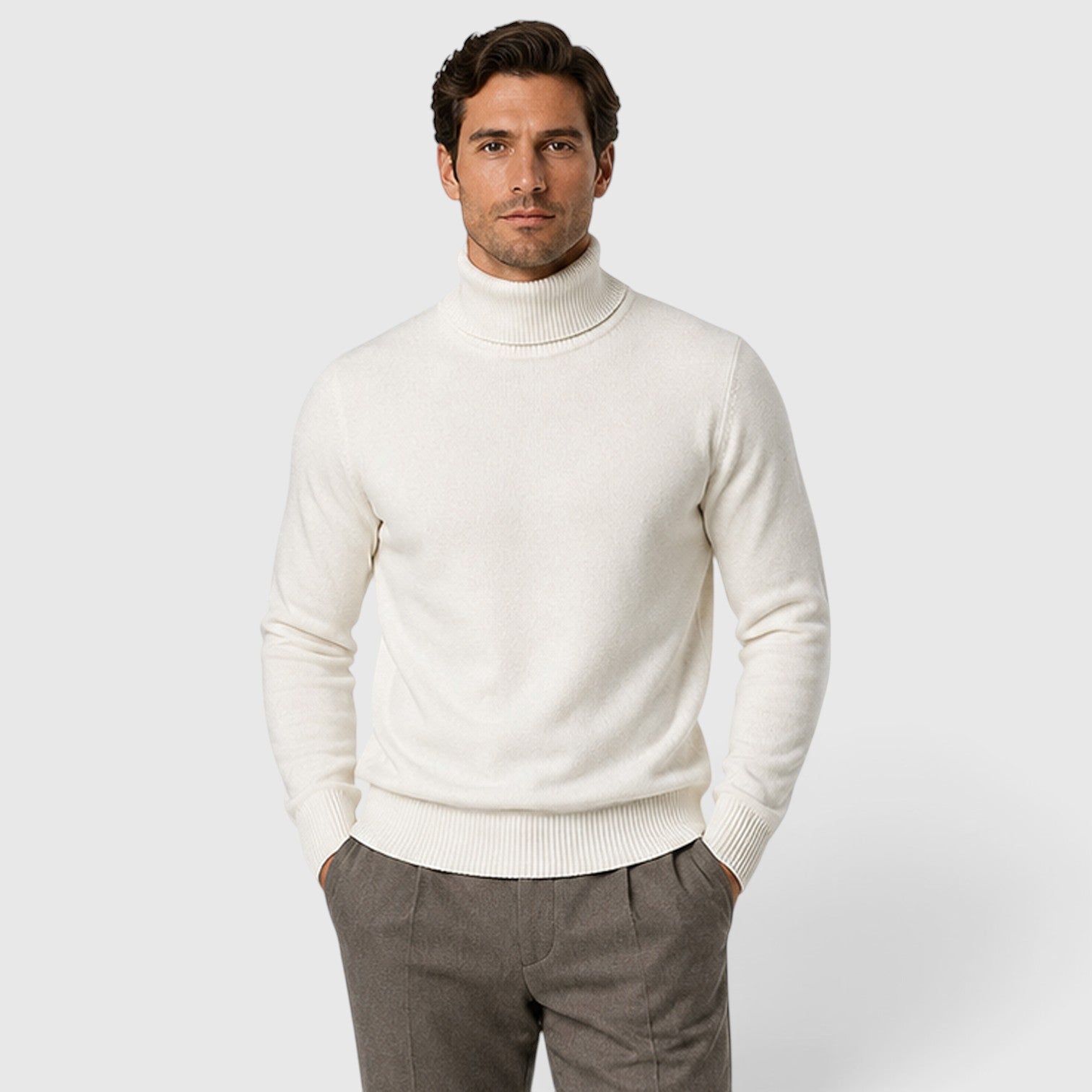 Monvaline | Men’s Classic Turtleneck Sweater for Smart Casual Outfits