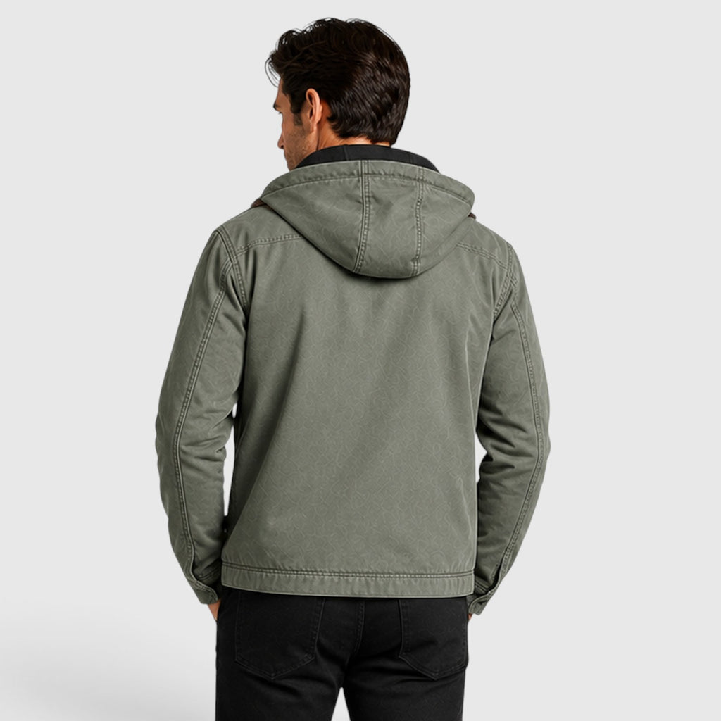 Monvaline | Men’s Classic Zip Up Hooded Jacket with Chest Pocket