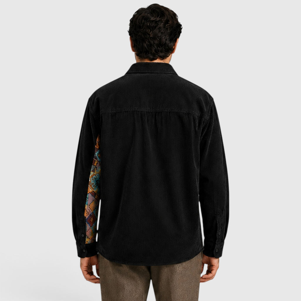 Monvaline | Men’s Corduroy Overshirt – Long Sleeve Relaxed Fit