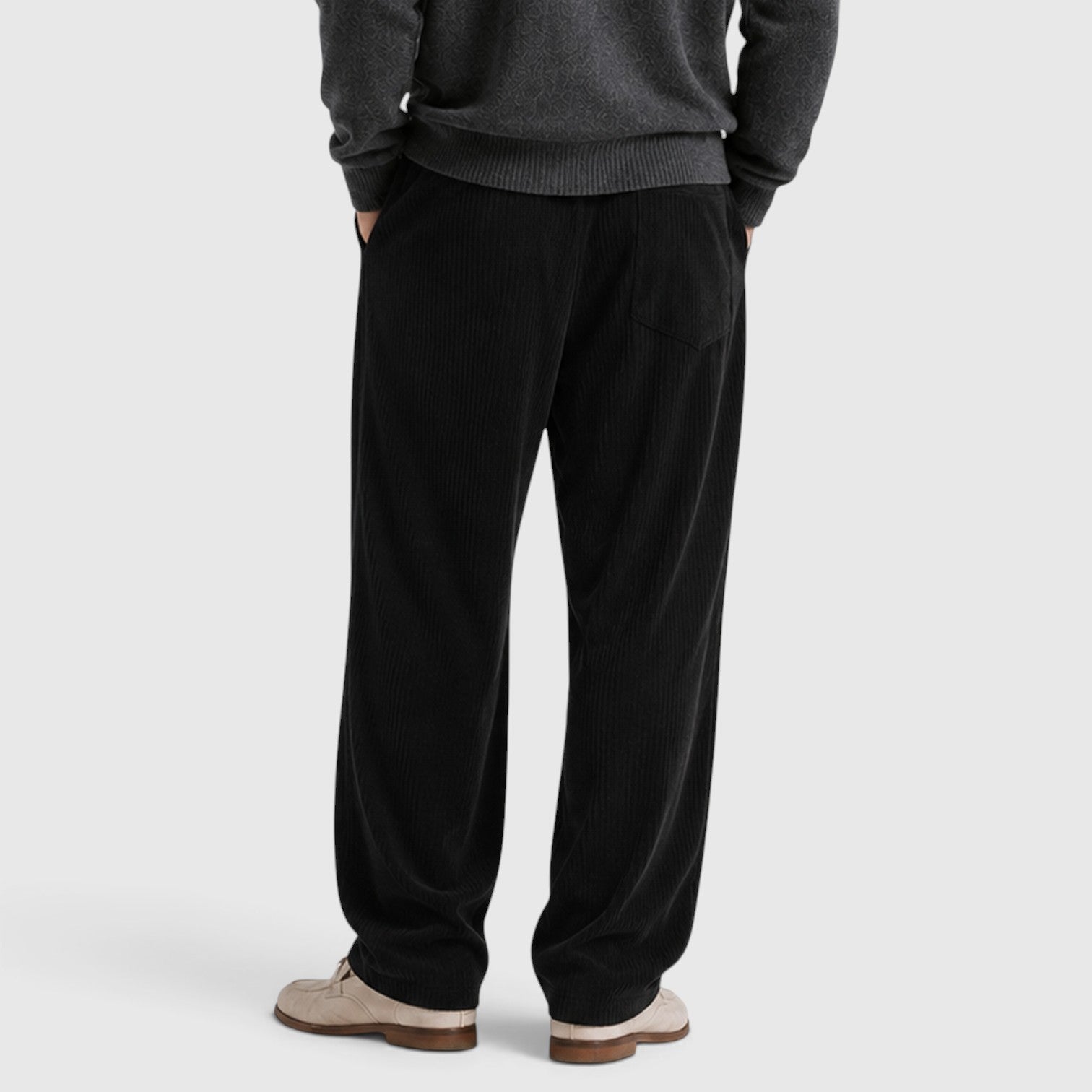 Monvaline | Men’s Corduroy Wide Leg Sweatpants – Relaxed Fit