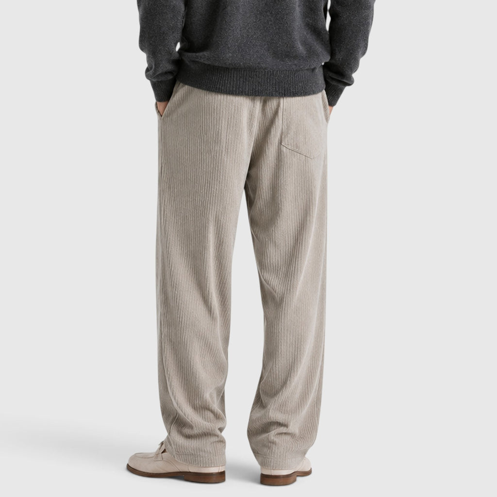Monvaline | Men’s Corduroy Wide Leg Sweatpants – Relaxed Fit