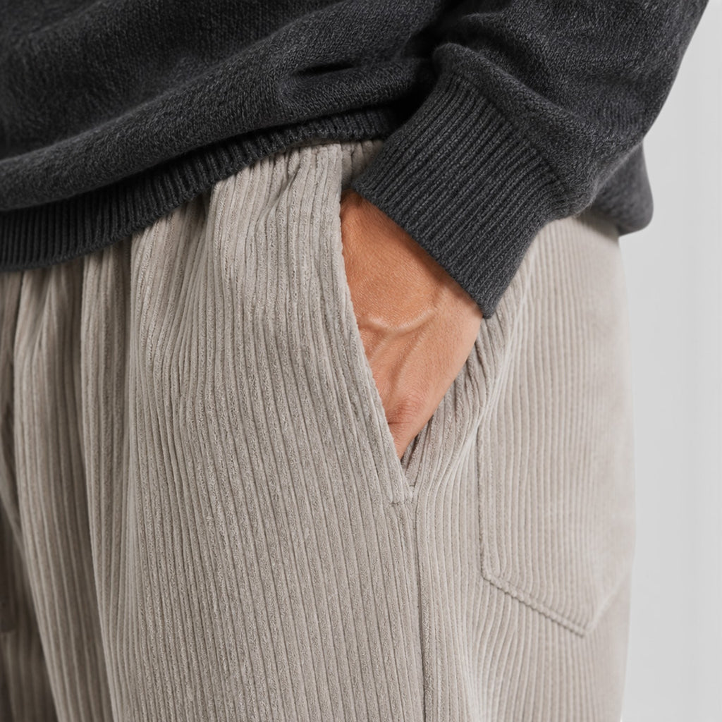 Monvaline | Men’s Corduroy Wide Leg Sweatpants – Relaxed Fit