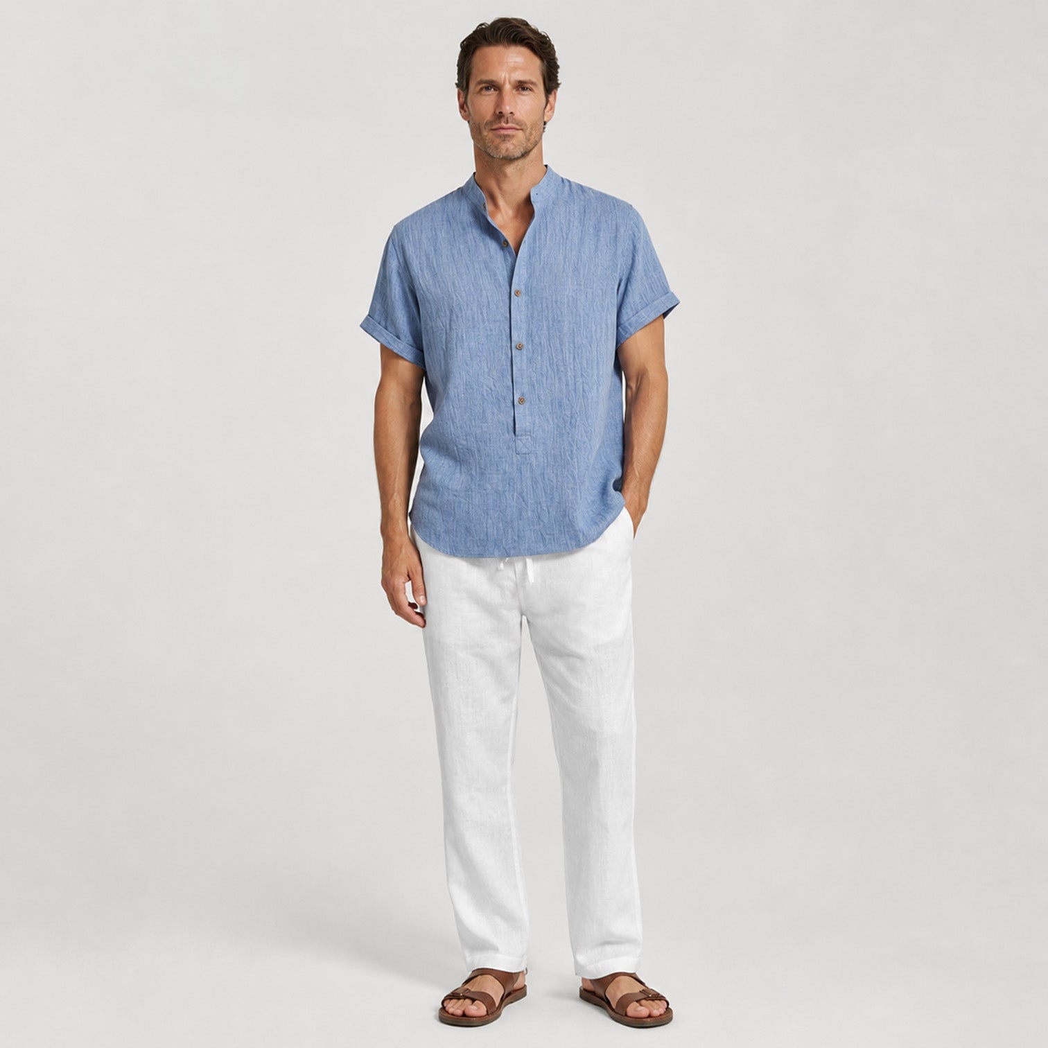 Monvaline | Men’s Cotton Blend Co-Ord Set Timeless Relaxed Summer Fit