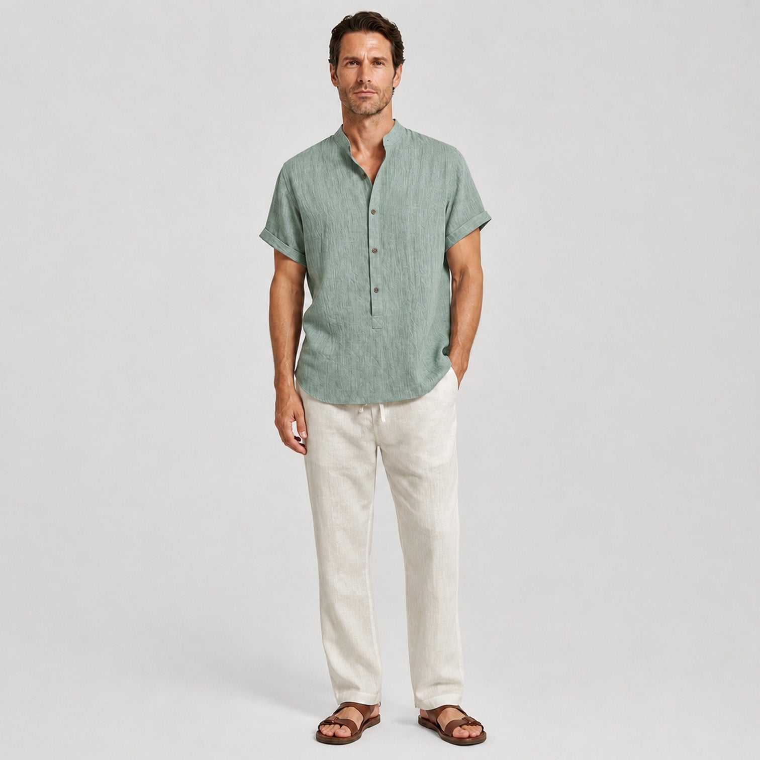 Monvaline | Men’s Cotton Blend Co-Ord Set Timeless Relaxed Summer Fit