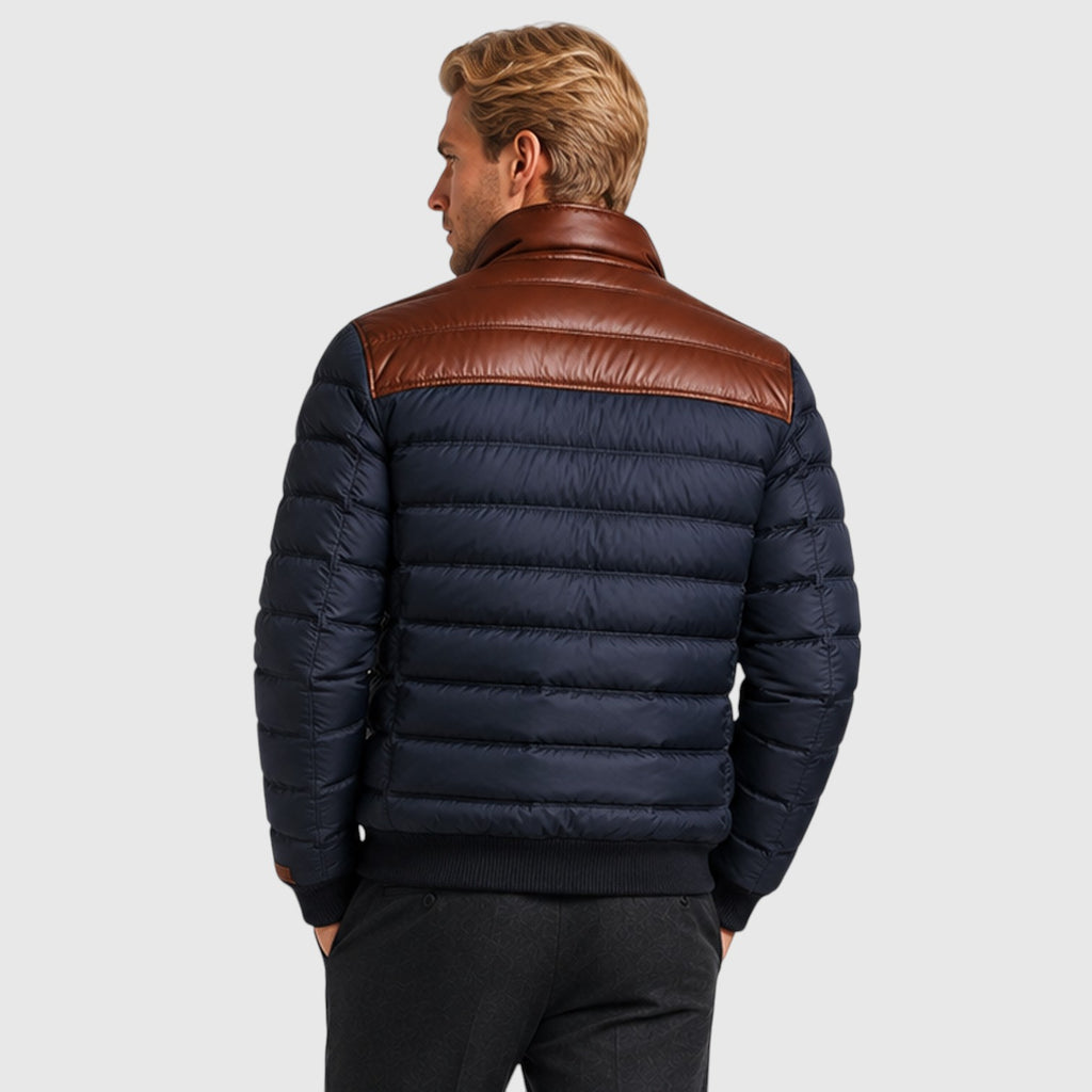 Monvaline | Men’s Cotton Blend Jacket with Fleece Lining for Casual Wear