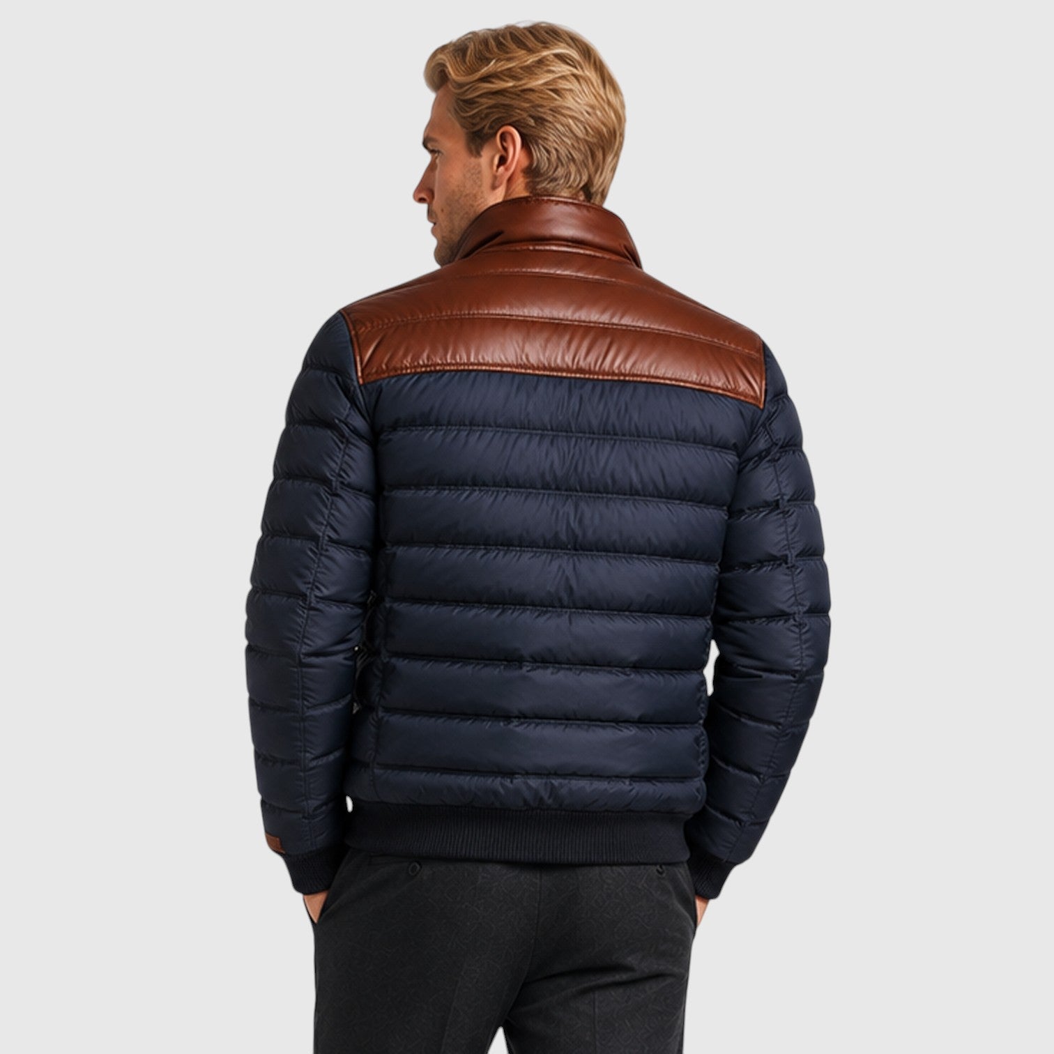 Monvaline | Men’s Cotton Blend Jacket with Fleece Lining for Casual Wear