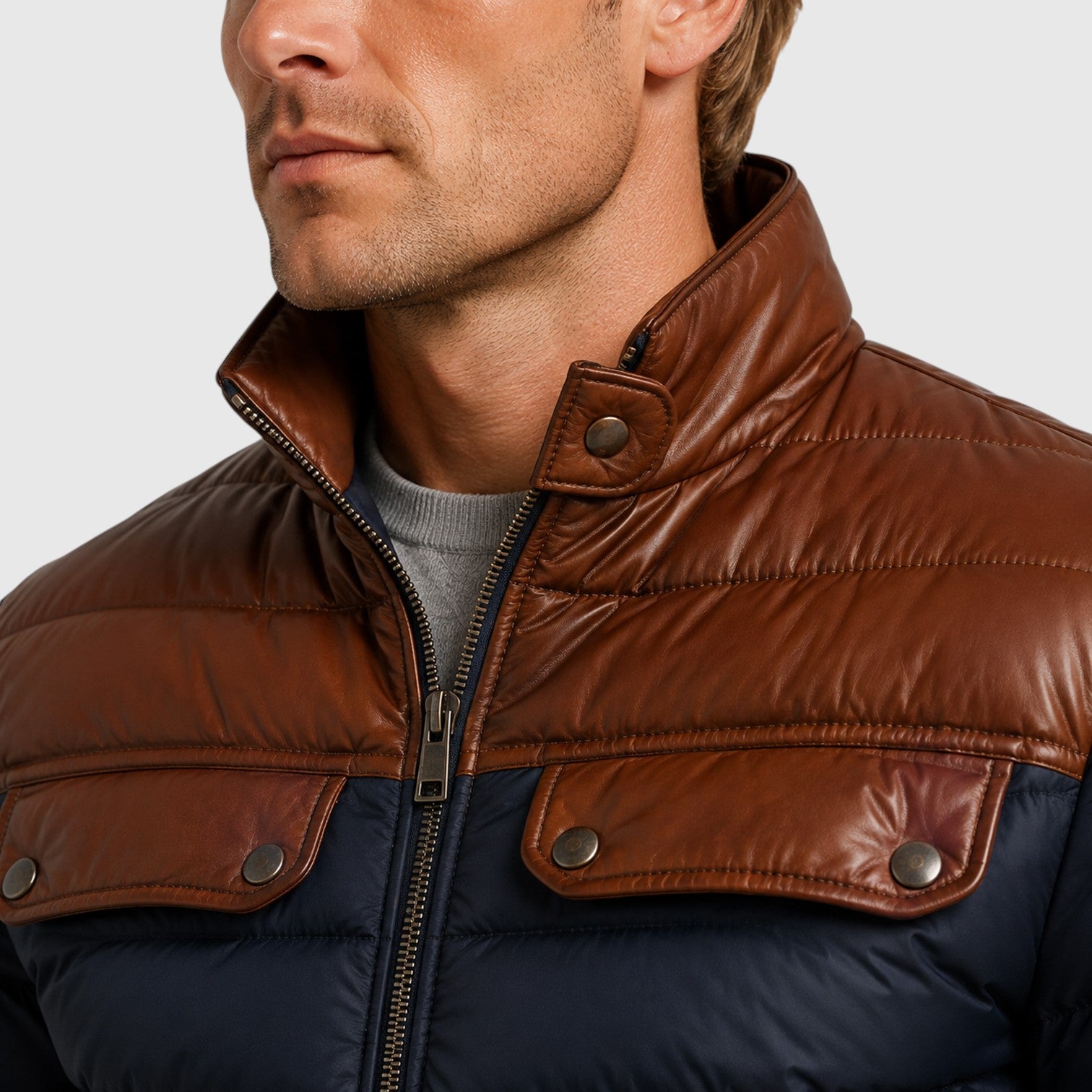 Monvaline | Men’s Cotton Blend Jacket with Fleece Lining for Casual Wear