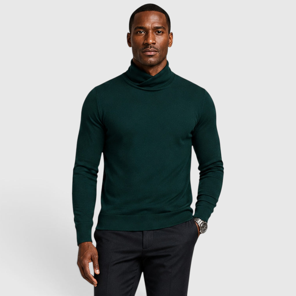 Monvaline | Men’s Cross Turtleneck Long Sleeve Jumper