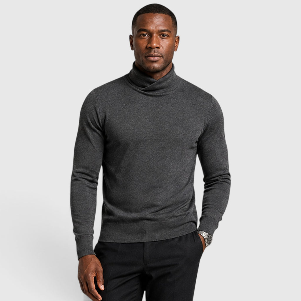 Monvaline | Men’s Cross Turtleneck Long Sleeve Jumper
