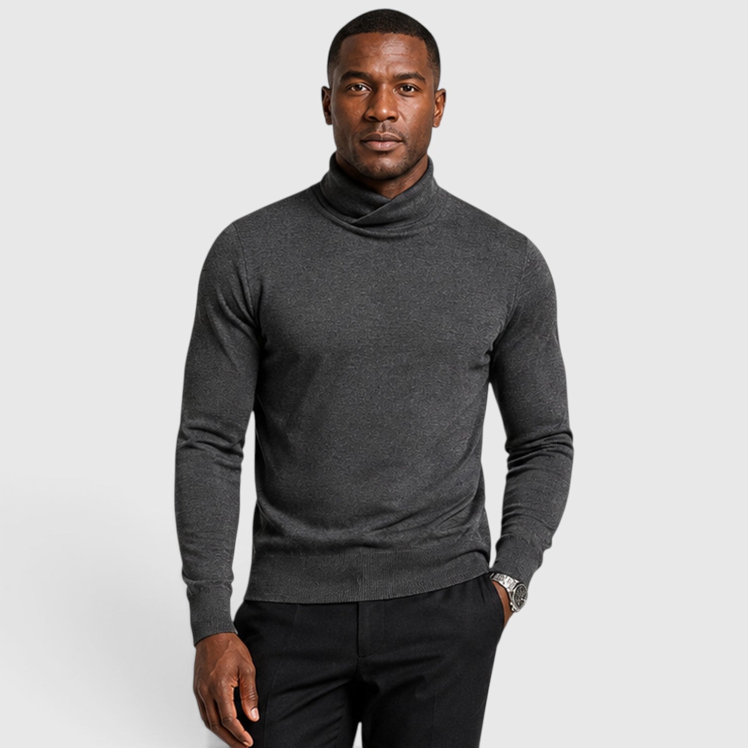 Monvaline | Men’s Cross Turtleneck Long Sleeve Jumper