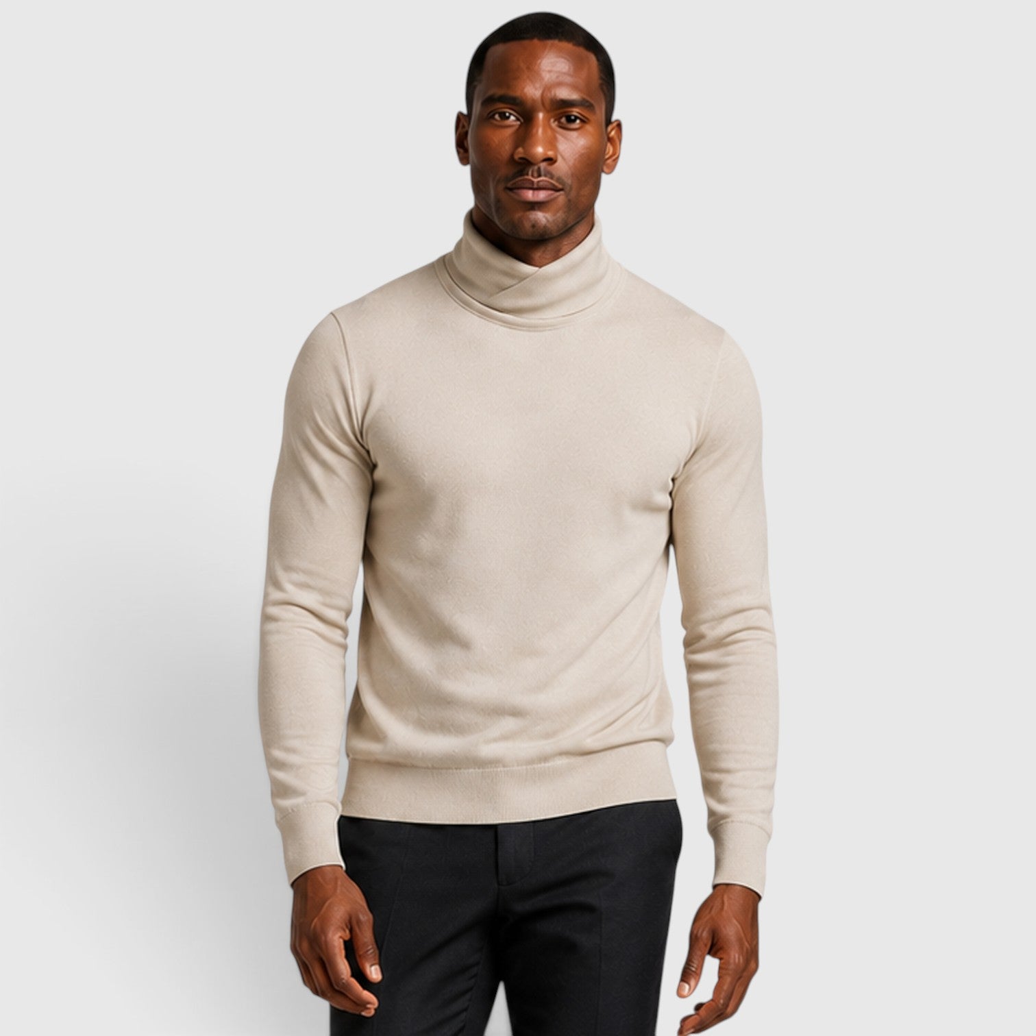 Monvaline | Men’s Cross Turtleneck Long Sleeve Jumper