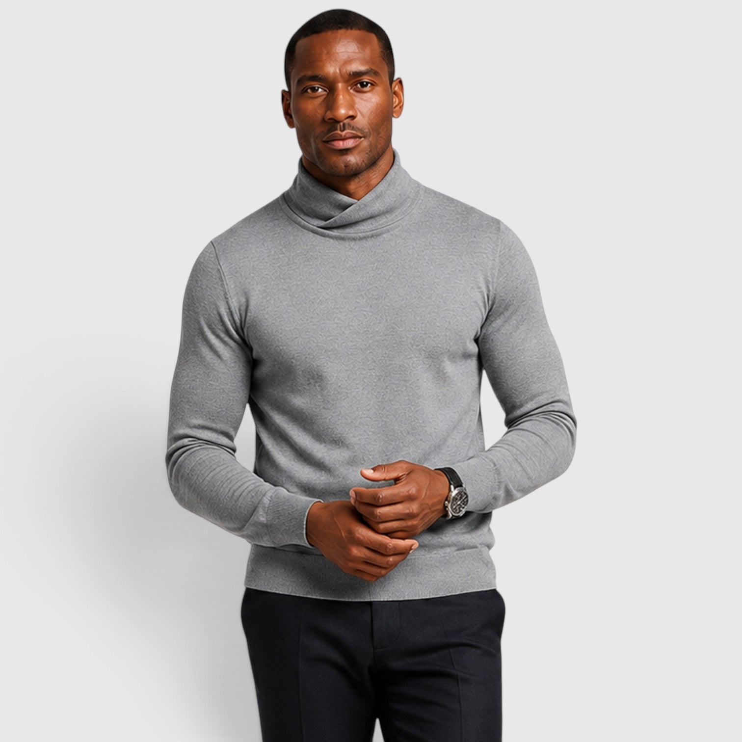 Monvaline | Men’s Cross Turtleneck Long Sleeve Jumper
