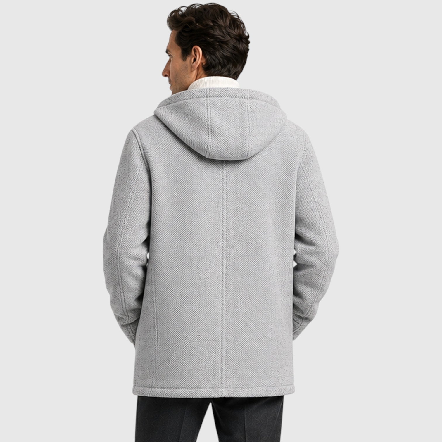 Monvaline | Men’s Fleece-Lined Hooded Zip Cardigan