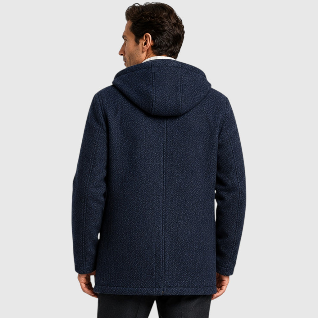 Monvaline | Men’s Fleece-Lined Hooded Zip Cardigan