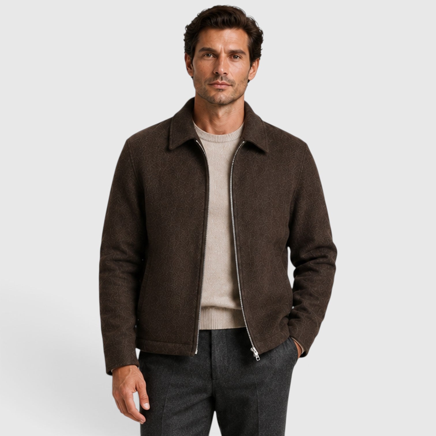 Monvaline | Men’s Full-Zip Jacket with Collar for Everyday Comfort