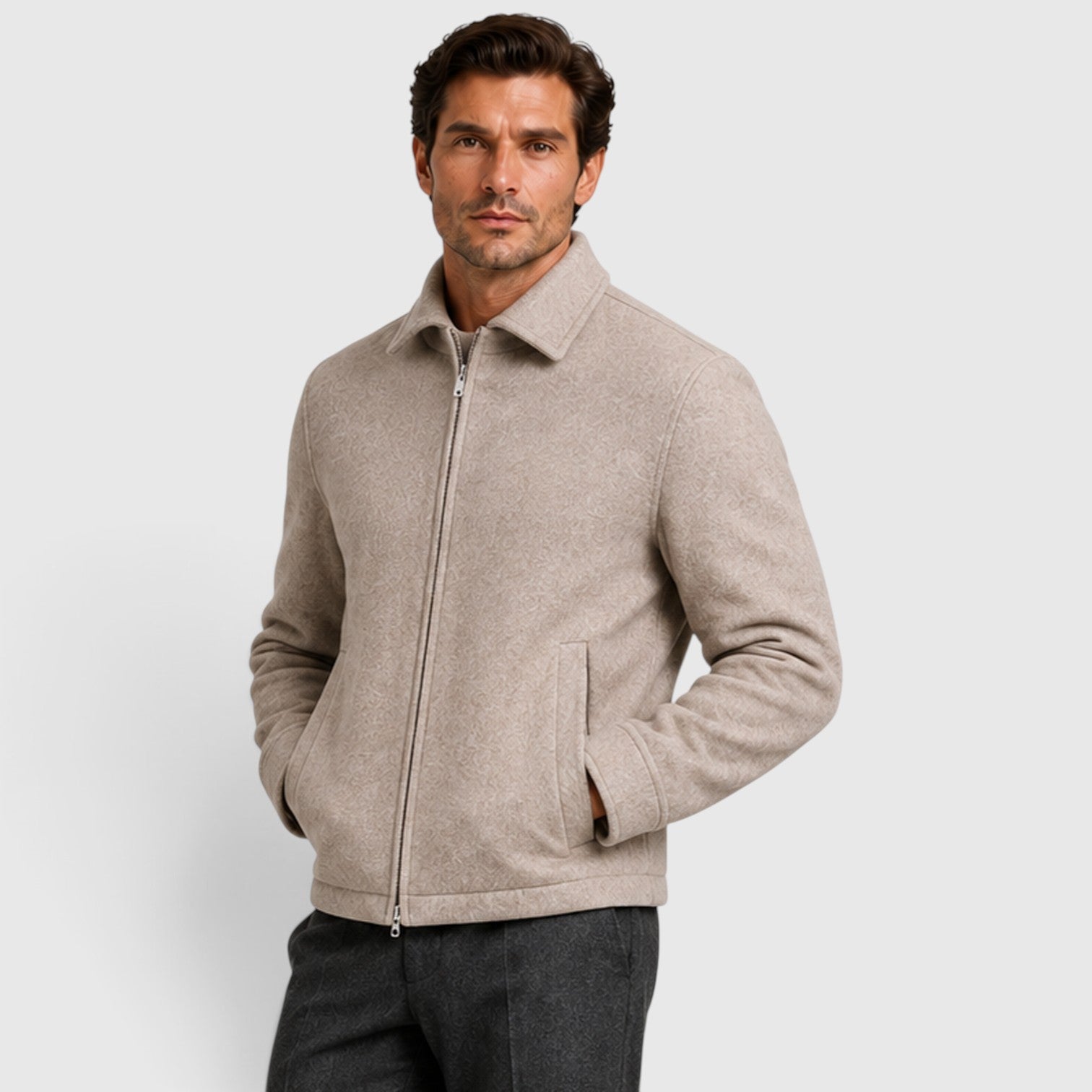 Monvaline | Men’s Full-Zip Jacket with Collar for Everyday Comfort