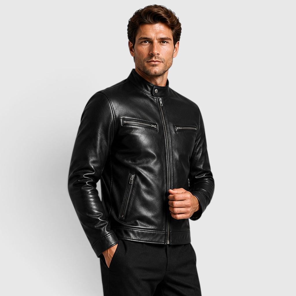 Monvaline | Men’s Genuine Leather Jacket - Lightweight Vintage Fall Outerwear