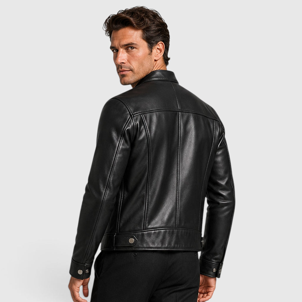 Monvaline | Men’s Genuine Leather Jacket - Lightweight Vintage Fall Outerwear