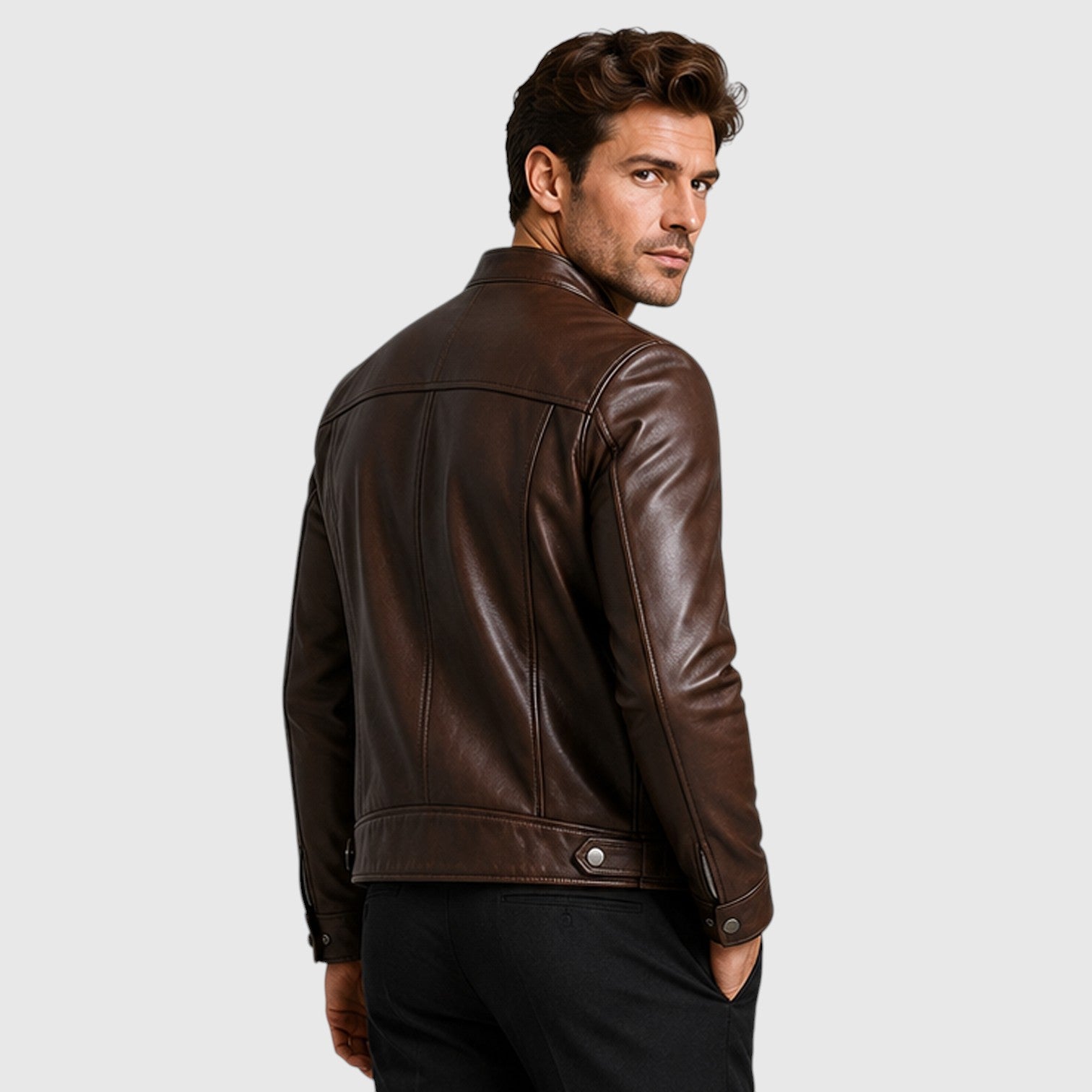 Monvaline | Men’s Genuine Leather Jacket - Lightweight Vintage Fall Outerwear